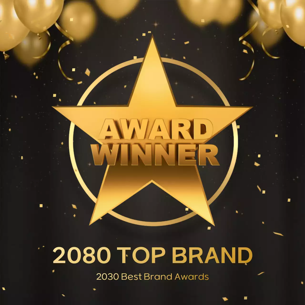 A classy year-end brand awards ad in black and gold