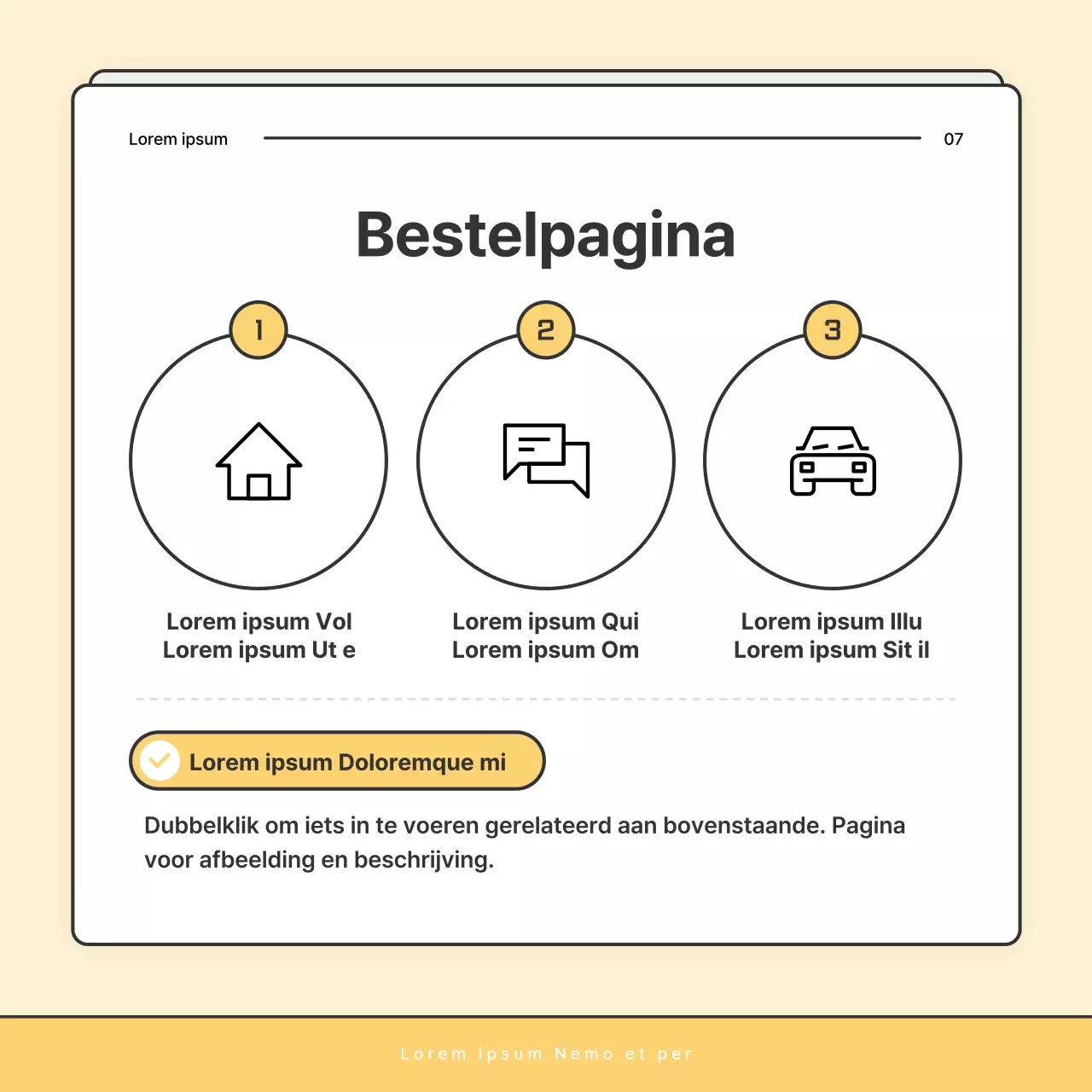 Een eenvoudige geel-witte nieuwsbriefpost van het welzijnskantoor