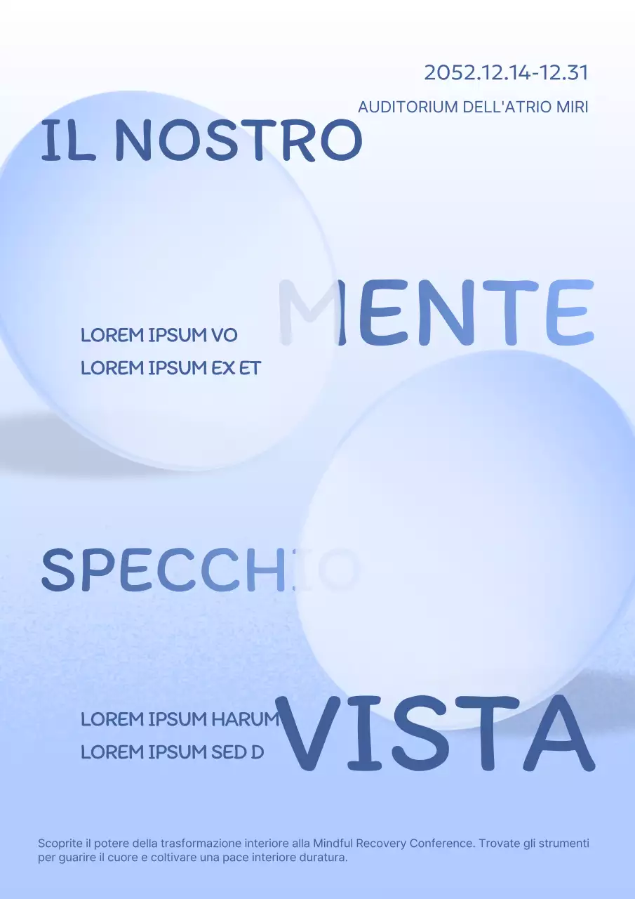Promuovere una semplice conferenza sulla salute mentale in blu chiaro e blu navy