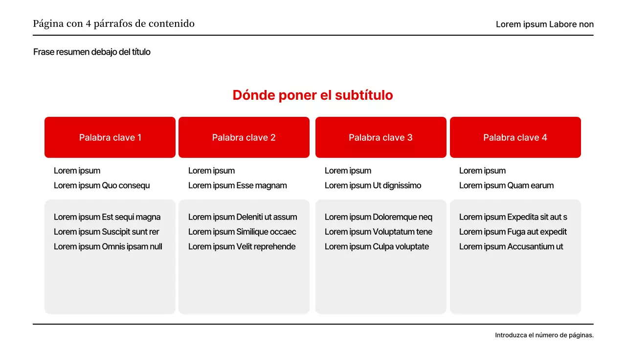 Una presentación básica en rojo y gris