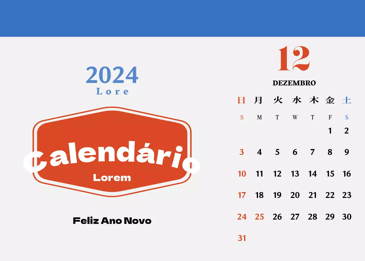 Calendário de memória com bases para copos retro vermelhas e azuis
