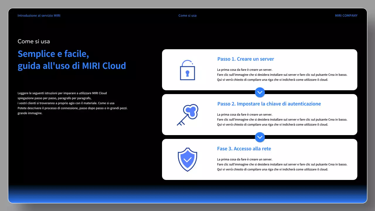 Un semplice brief di servizio nero e blu