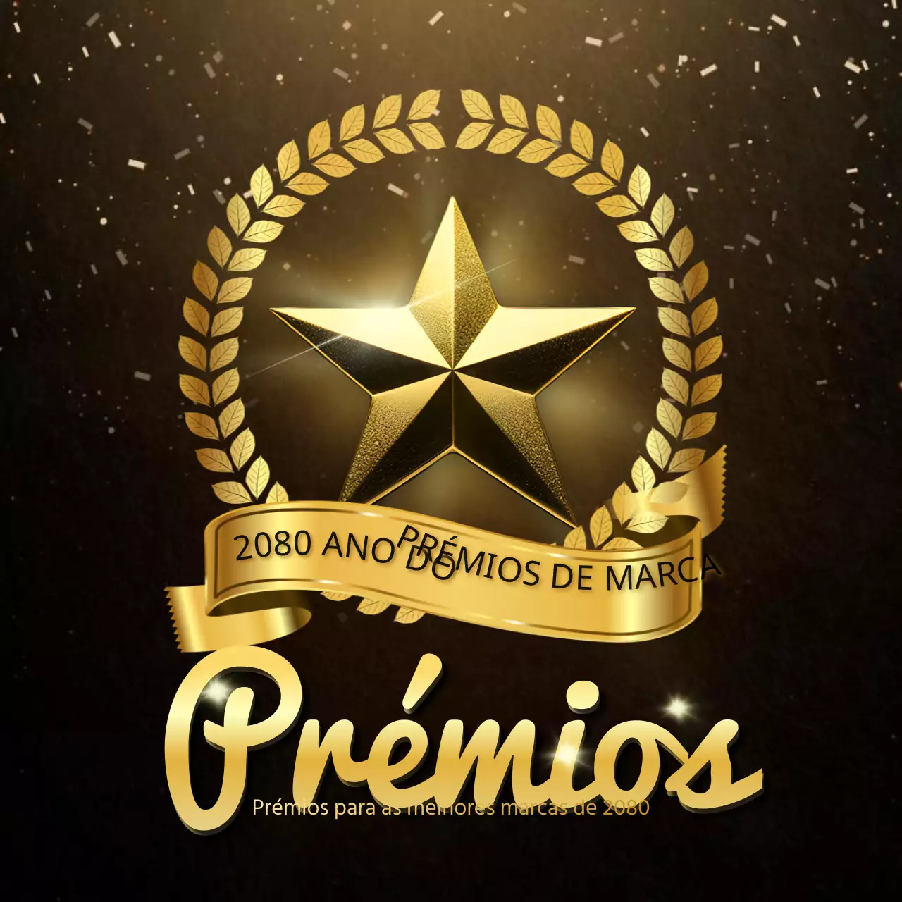 Publicitar um luxuoso evento de prémios de fim de ano da marca em castanho e dourado