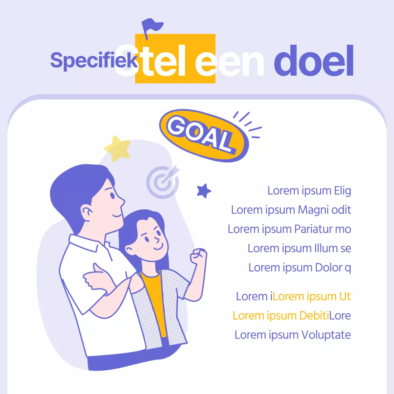 Eenvoudige gele en paarse financiële informatie zonder geld