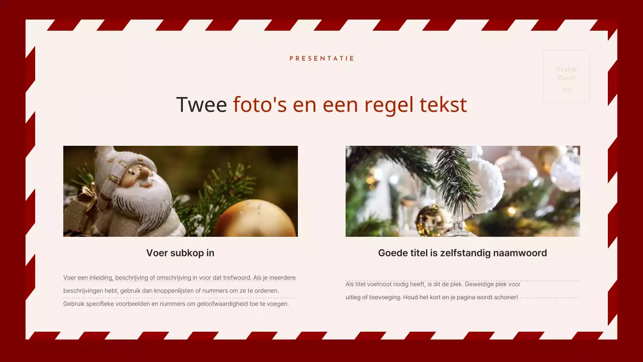 Een gezellige kerst evenementenplanner in rood en beige