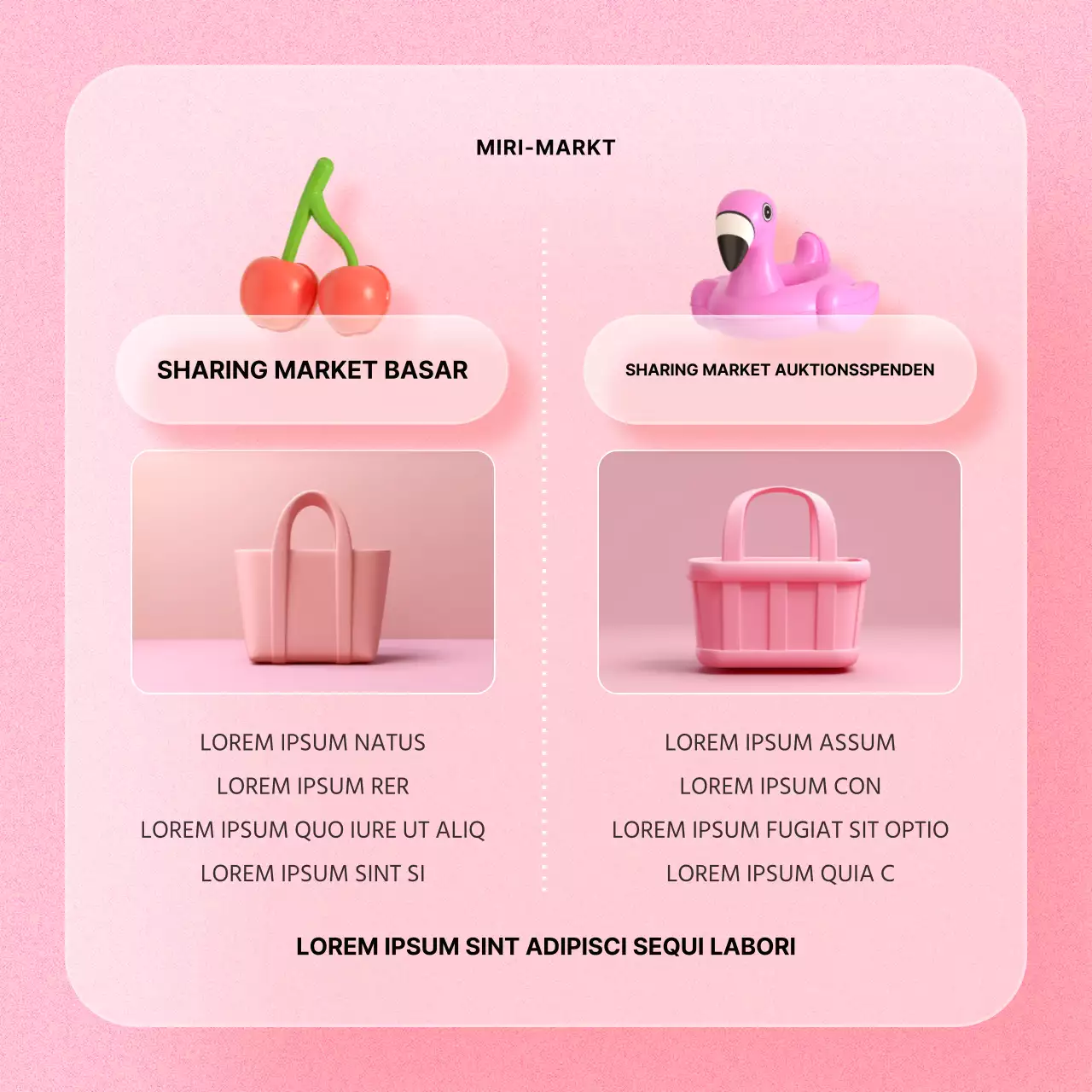 Ankündigung der rosa und roten Tauschbörse