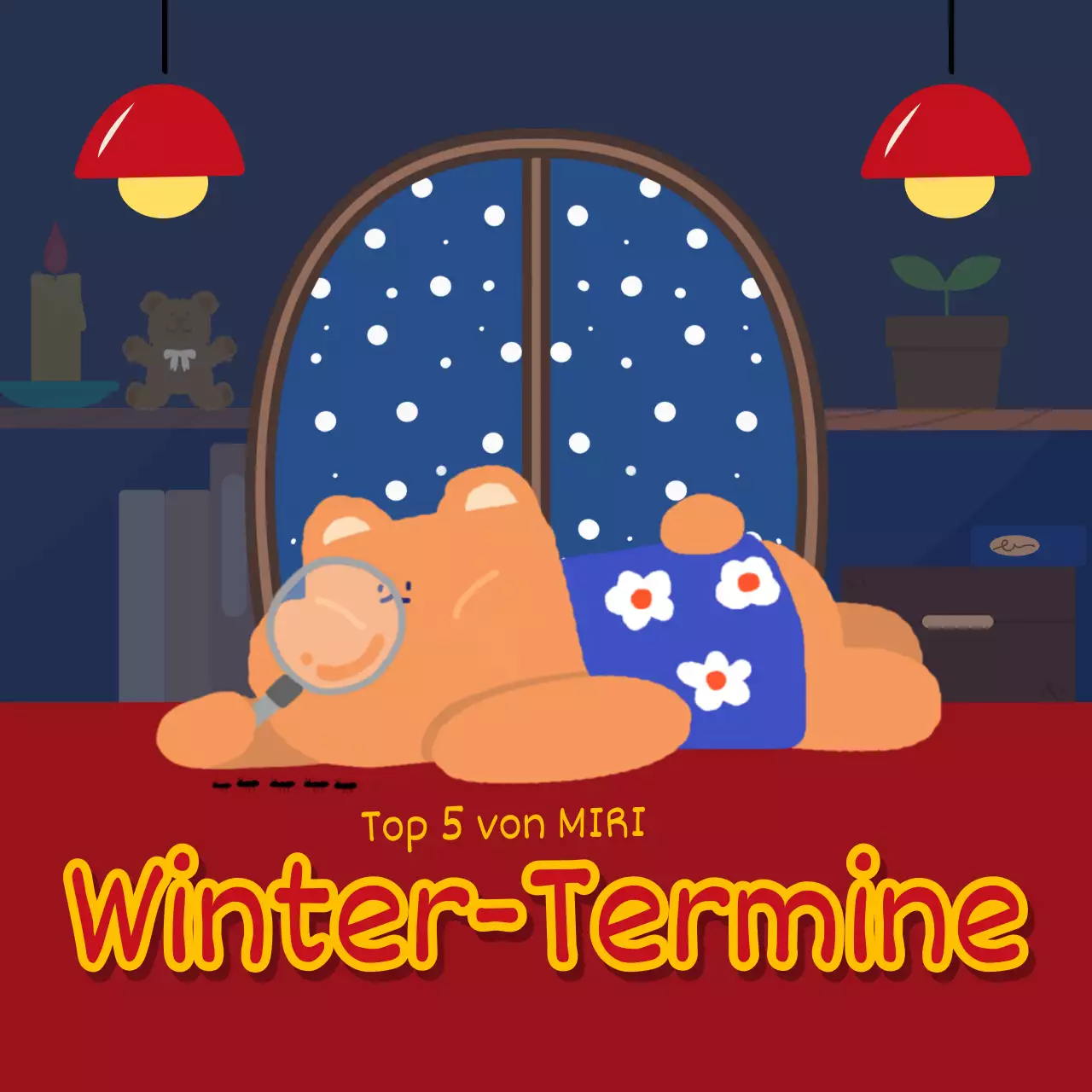 Pop-Art-Anzeigen für Treue- und Rabattaktionen im Winter in Blau und Gelb