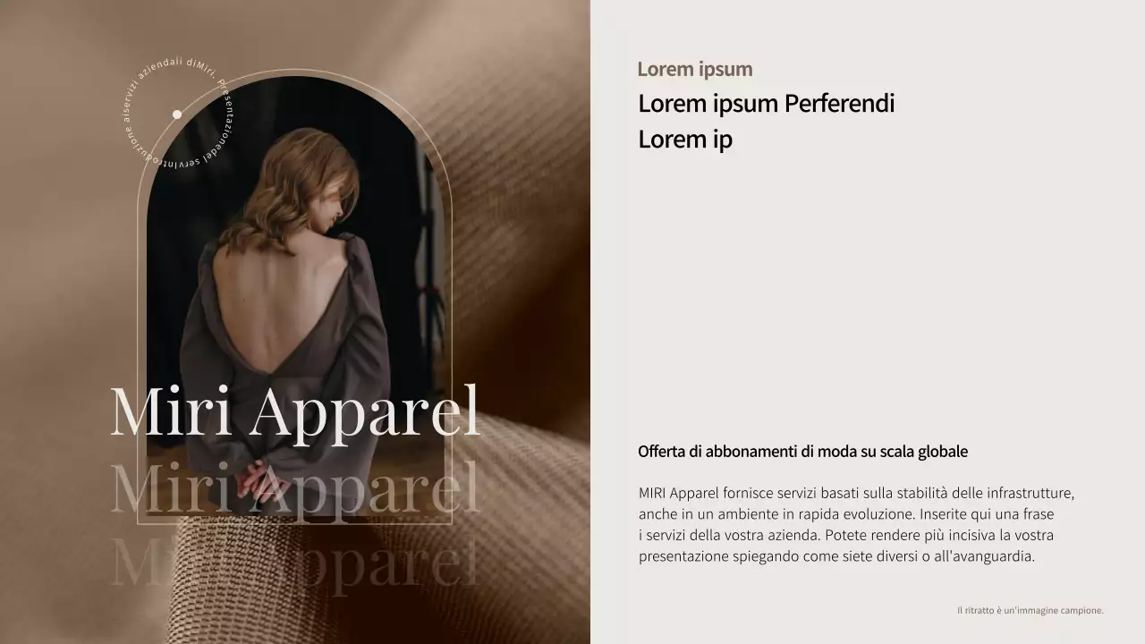 Moderno prospetto dei servizi aziendali in beige e marrone