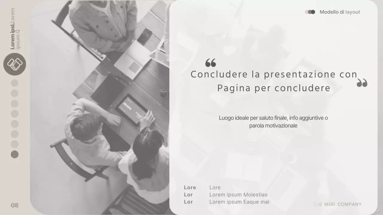 Relazione sul layout moderno in beige e grigio