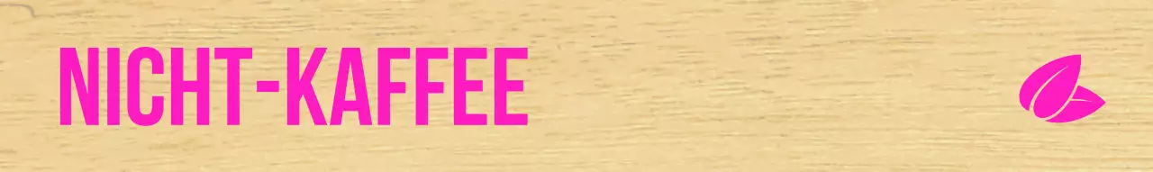 Café mit klarer schwarzer Schrift und rosa Akzenten