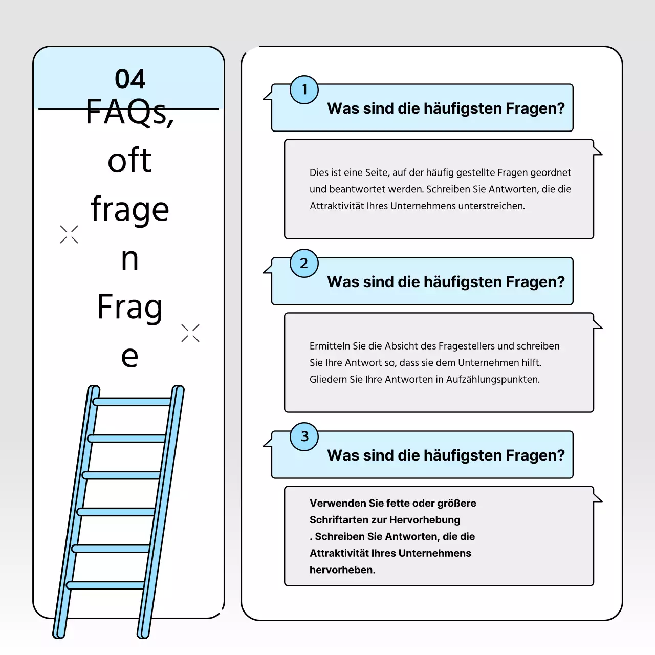 Firmenbrief für ein einfaches Markenbild in Hellblau und Grau