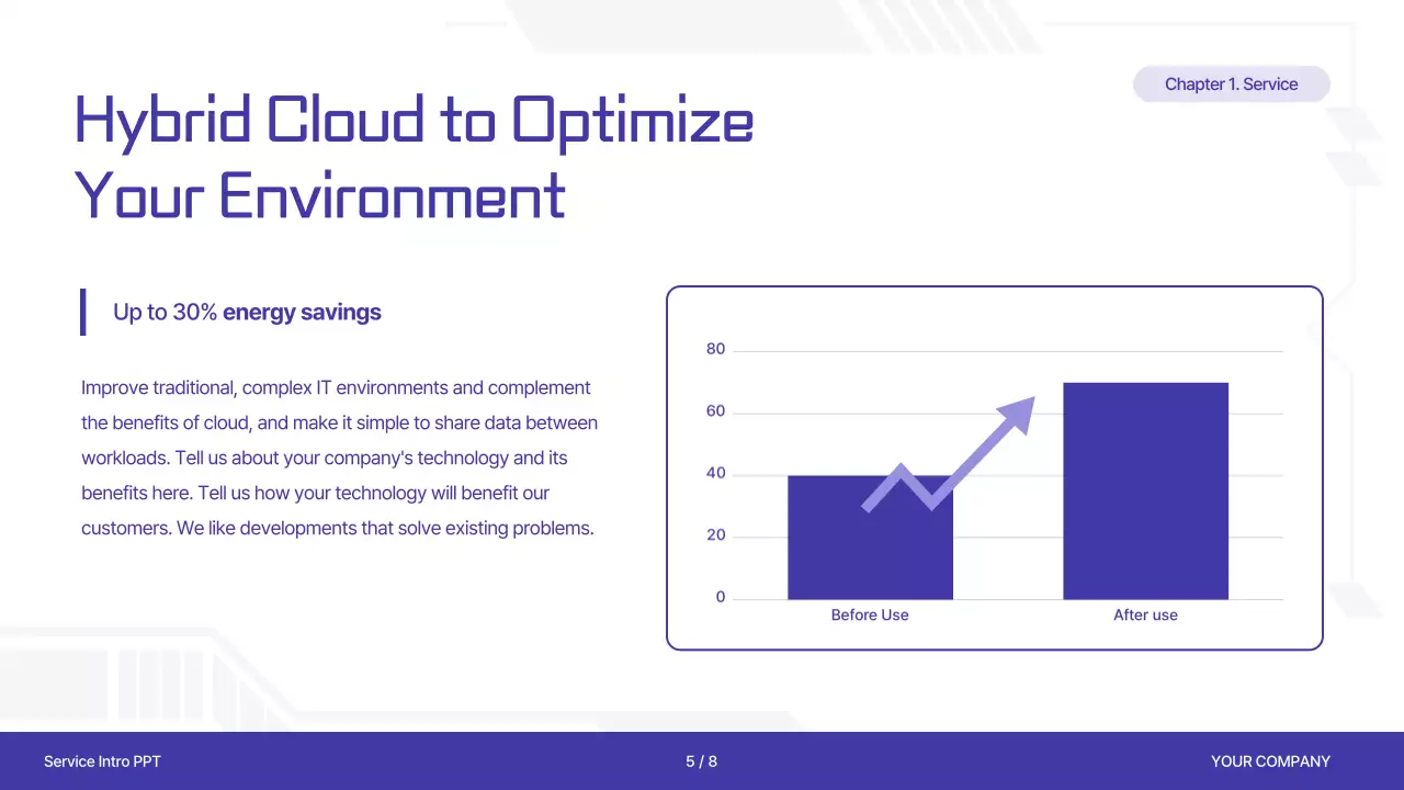 블루 모던 서비스 프레젠테이션