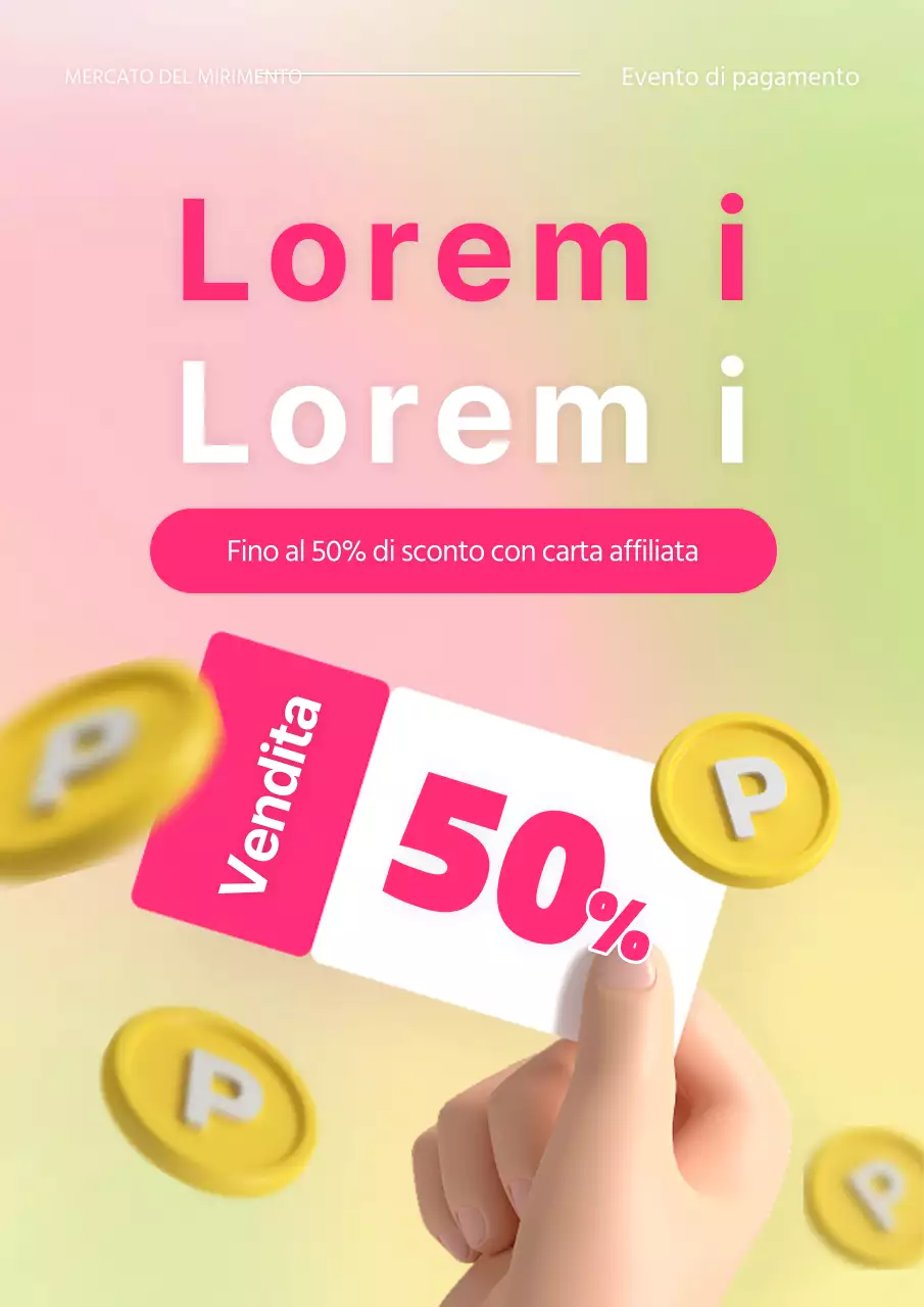 Promuovere un'offerta di pagamento con carta di tendenza in rosa acceso