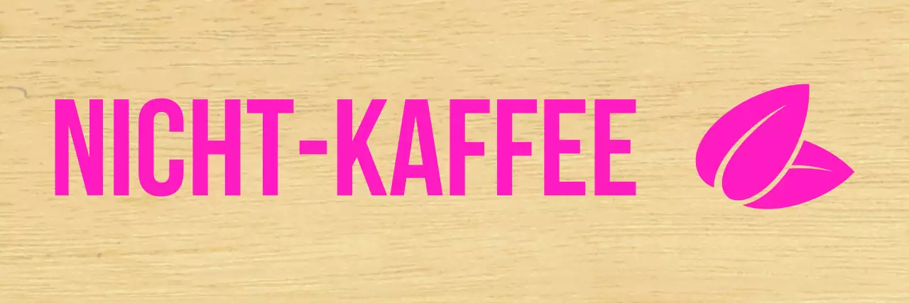 Café mit klarer schwarzer Schrift und rosa Akzenten