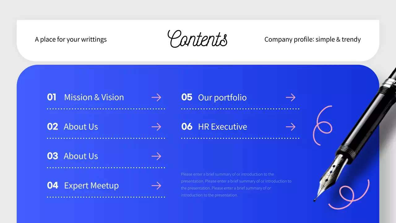 Blue Modern Content Guide Presentation