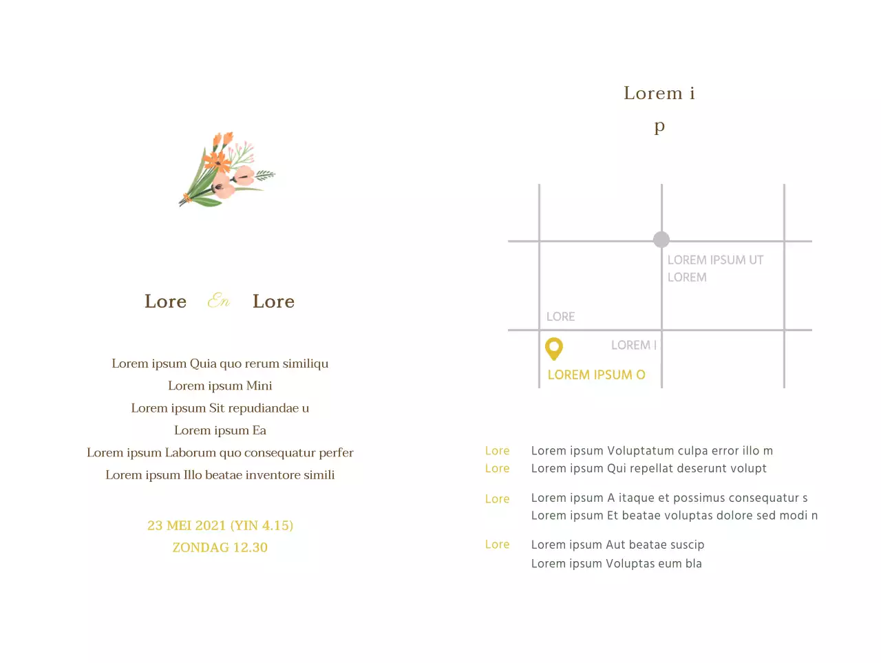 Emotioneel huwelijksuitnodigingsontwerp met warme trouwillustraties op een beige achtergrond