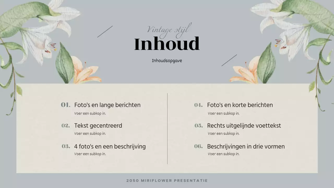 Vintage winters bloemvoorstel in lichtblauw