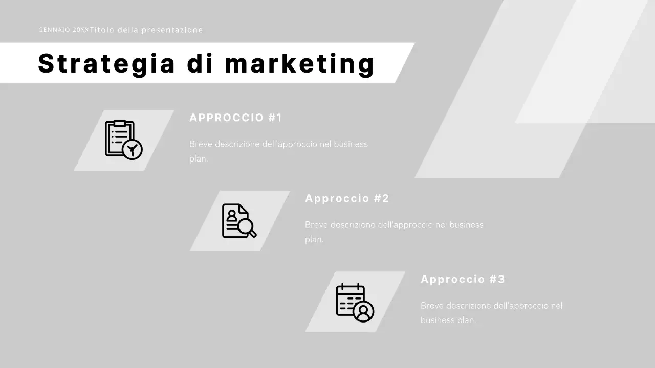 Proposta commerciale moderna in bianco e nero