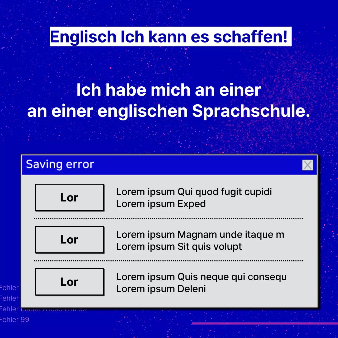 Werben Sie für Ihre Sprachschule mit einem trendigen, marineblauen Hintergrund