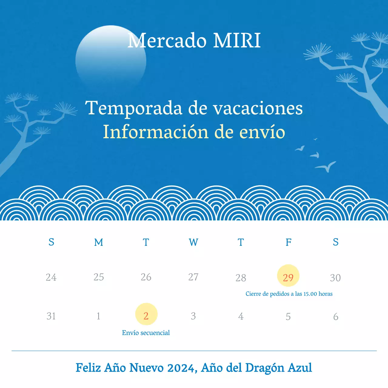 Envío de vacaciones orientales en correo azul claro y blanco