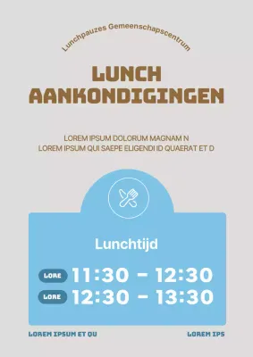 Een eenvoudige lunchgids in bruin en lichtblauw