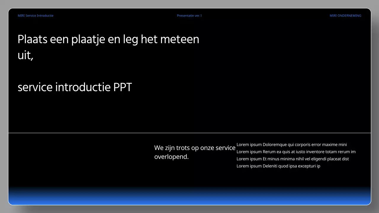 Een eenvoudige zwart-blauwe serviceopdracht
