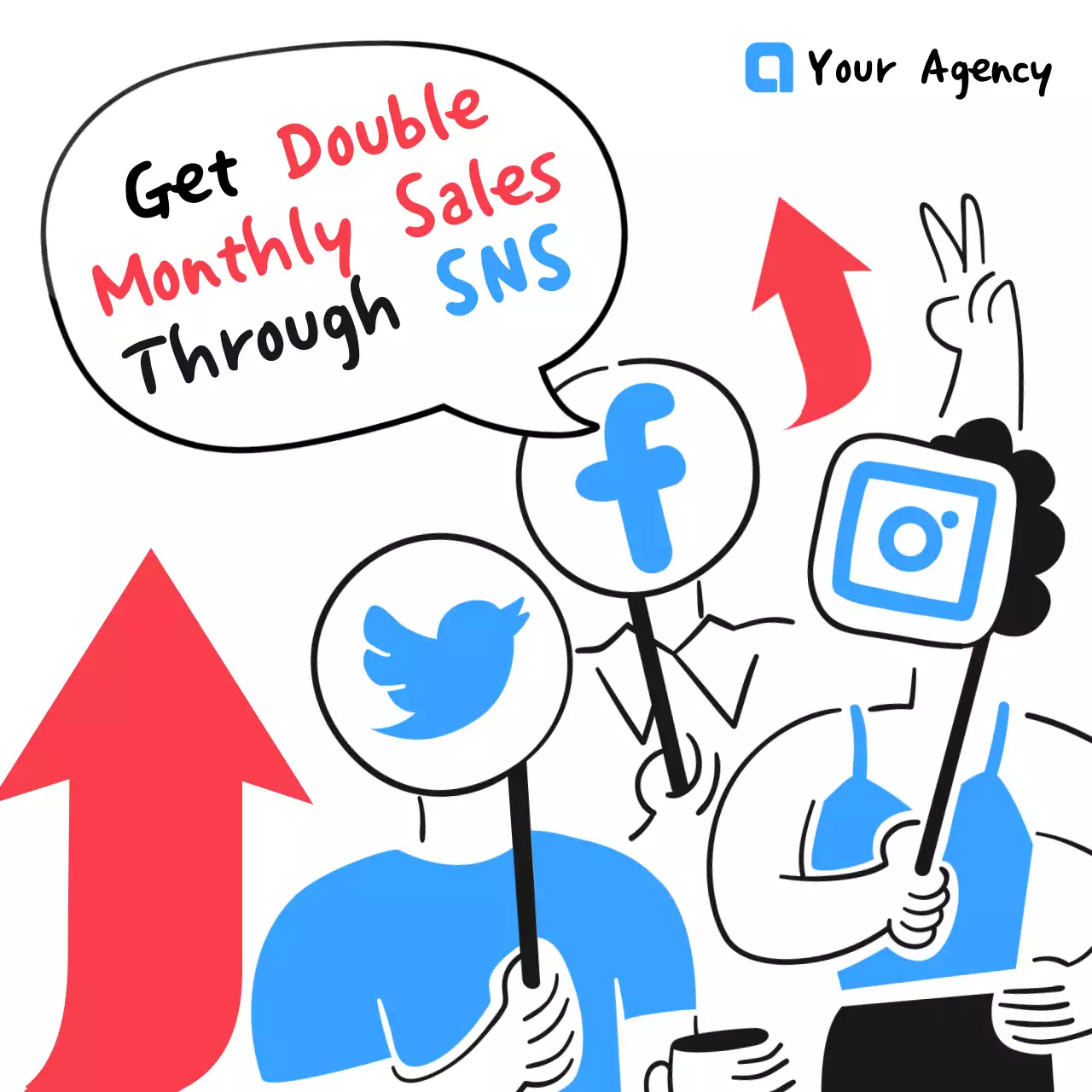 Red Trendy Sales Promotion Social Media Post