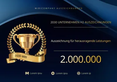 Luxuriöser Umschlag für Auszeichnungen zum Jahresende in Blau und Gold