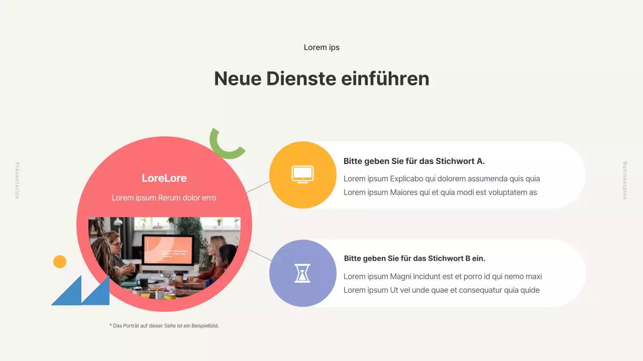 Geschäftsplan mit einfachen Formen in Beige
