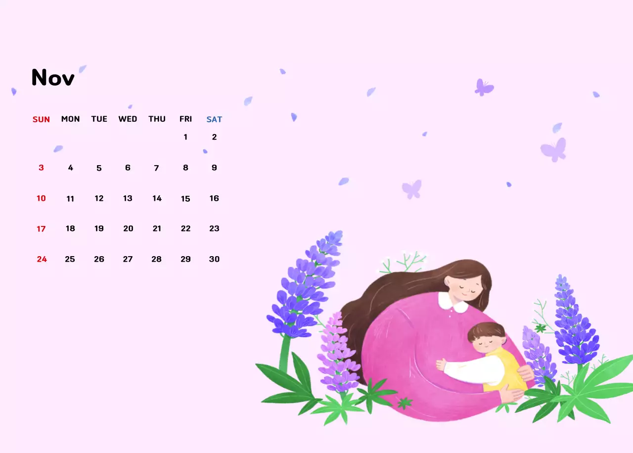 New Year's calendar with a warm, illustrated feel
