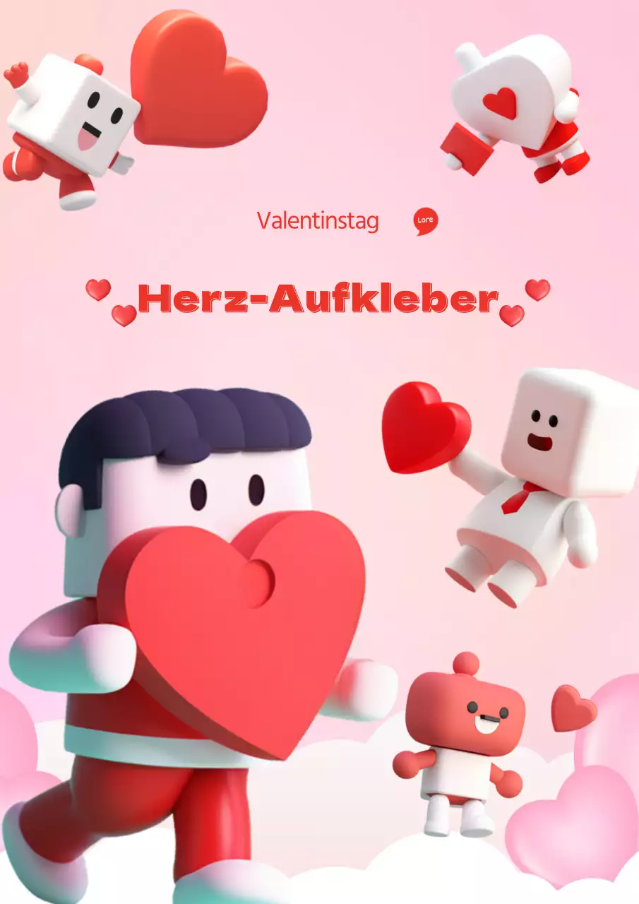 Valentinstag Herz-Aufkleber