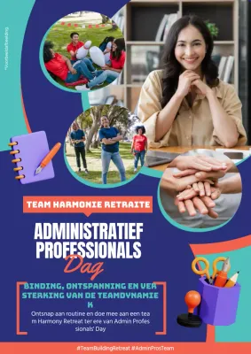 Paars en oranje Trendy Administratieve Dag Publiciteit