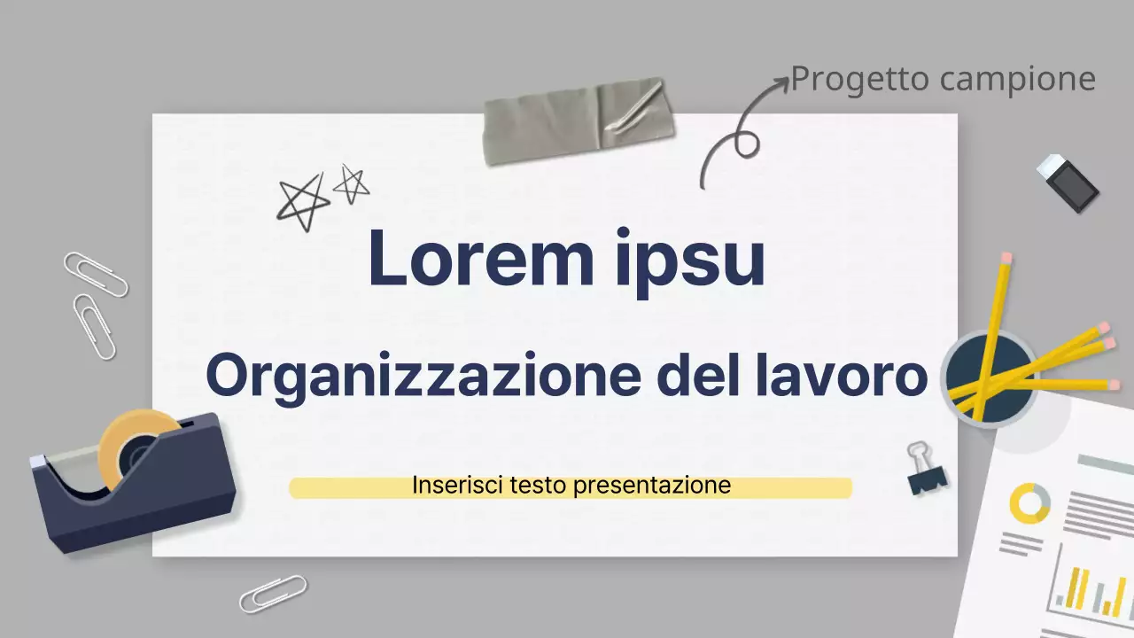 Presentazione dell'organizzazione aziendale in grigio e blu navy
