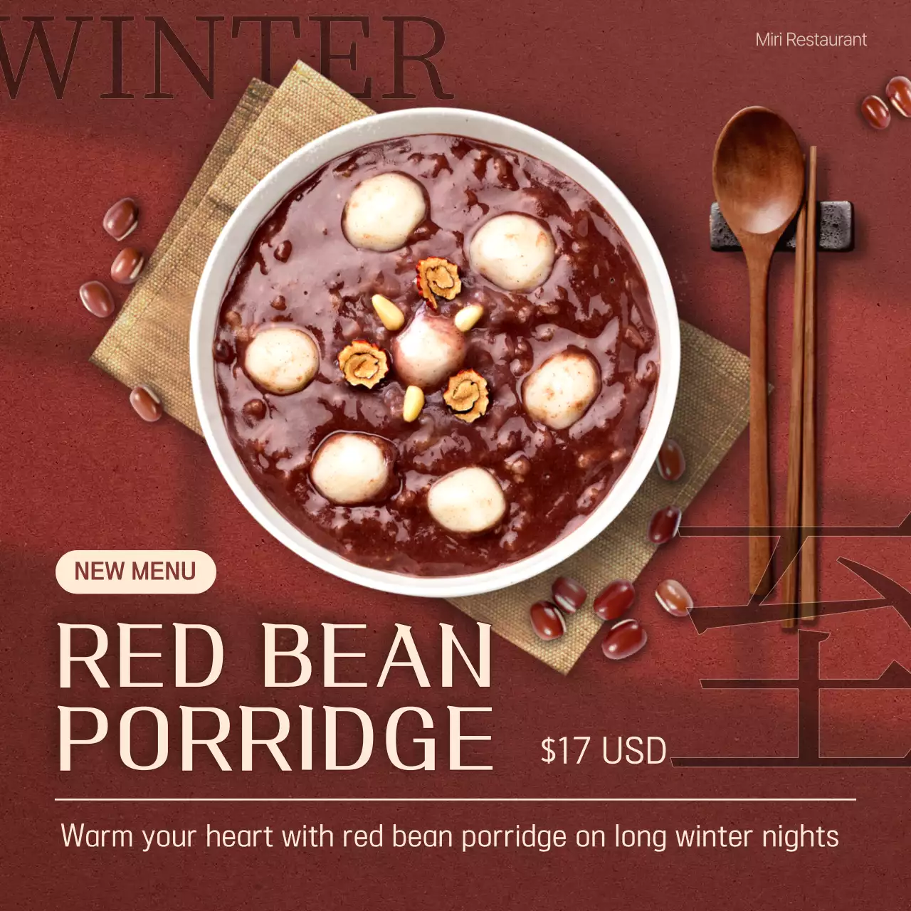 Red Traditional Porridge Promotion Social Media Post