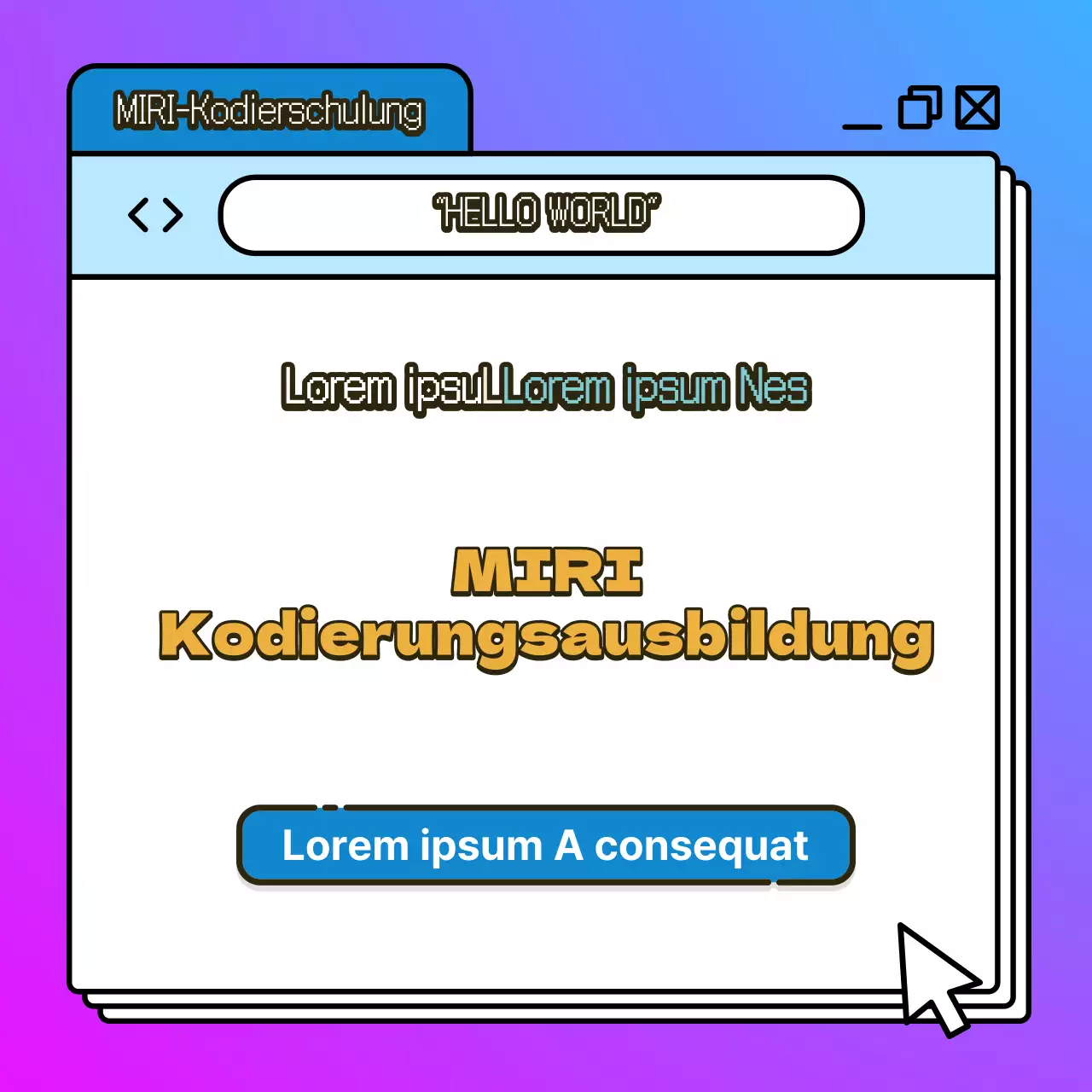 Förderung der kitschigen Kodierungsausbildung in Blau und Lila