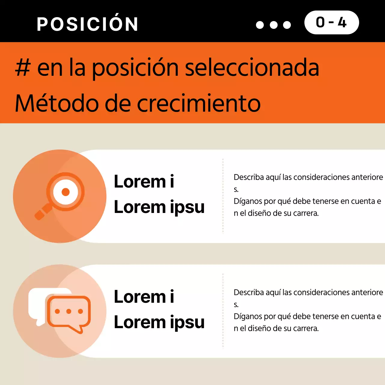 Plan de empresa sencillo en naranja y beige