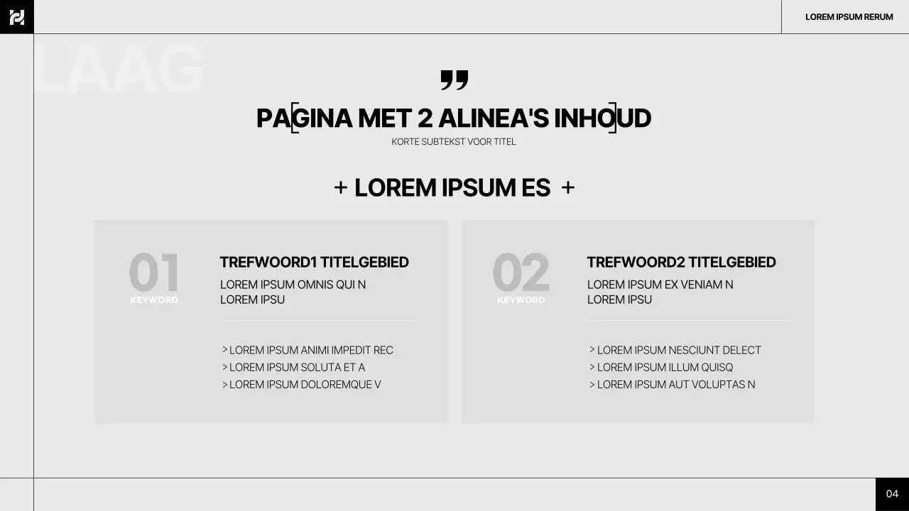 Eenvoudig, grijs en zwart, algemeen lay-outrapport