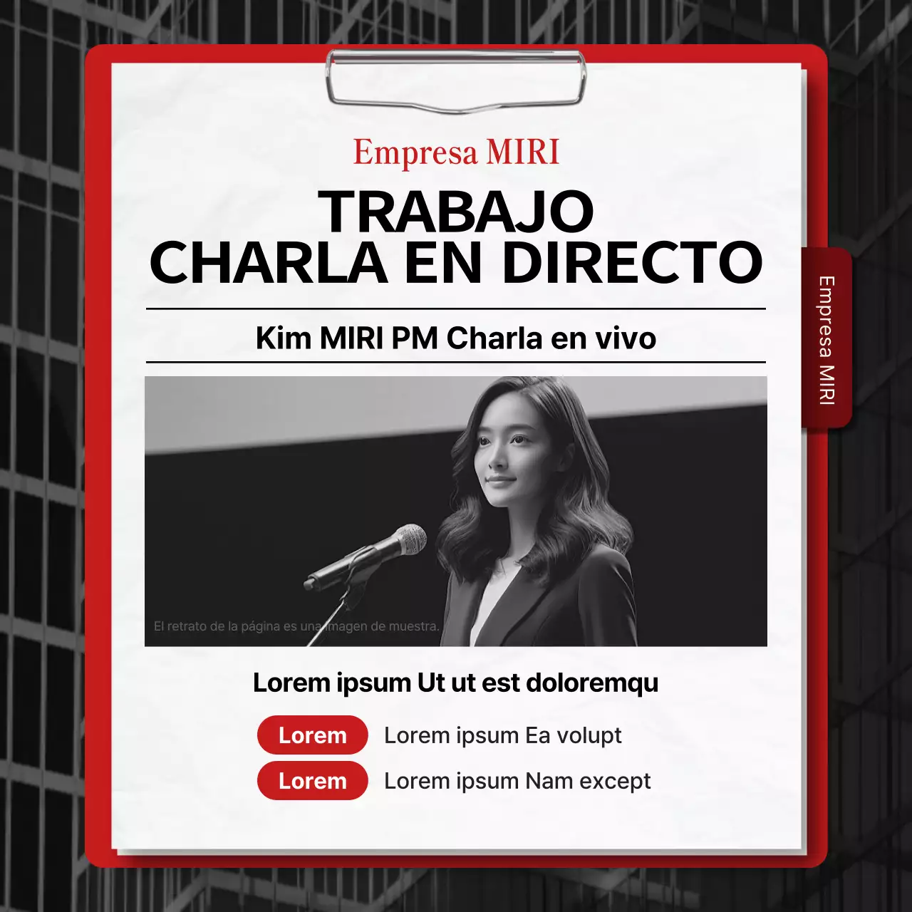 Promover un sencillo concierto de charlas en rojo y azul