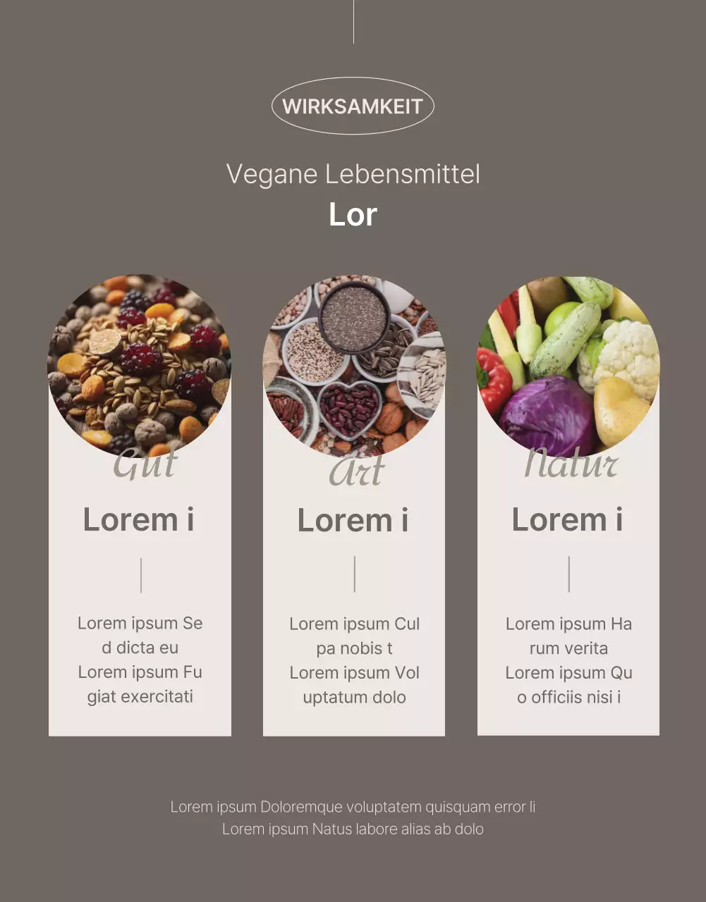 Werbung für ein einfaches Produkt in Beige und Braun