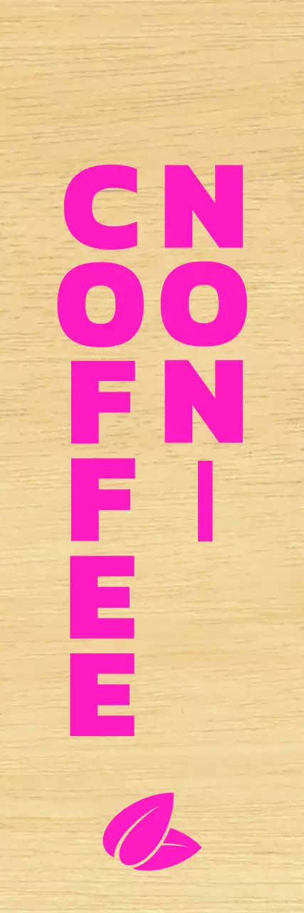 Kafe dengan huruf hitam bersih dan aksen merah muda