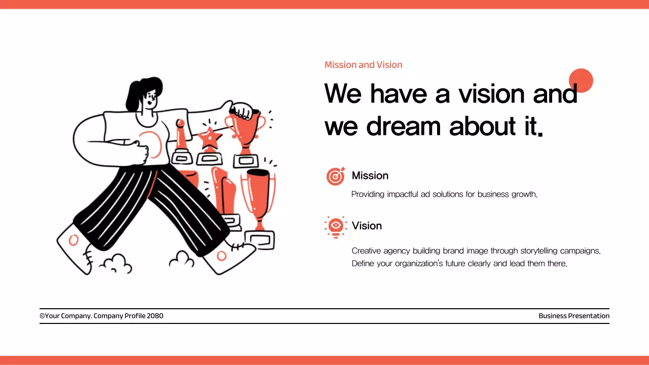 빨강과 검정의 심플한 회사 소개서