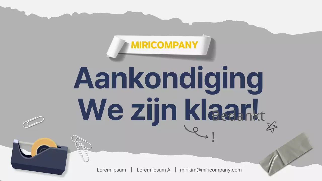 Een grijze en marineblauwe zakelijke organisatiepresentatie