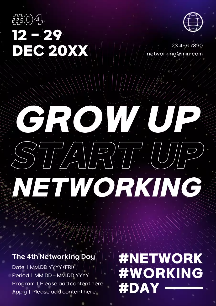 퍼플 모던 네트워킹 이벤트 포스터
