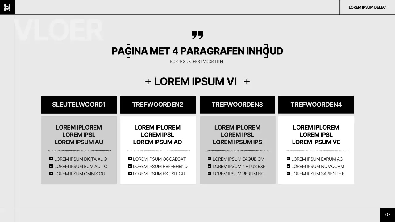 Eenvoudig, grijs en zwart, algemeen lay-outrapport