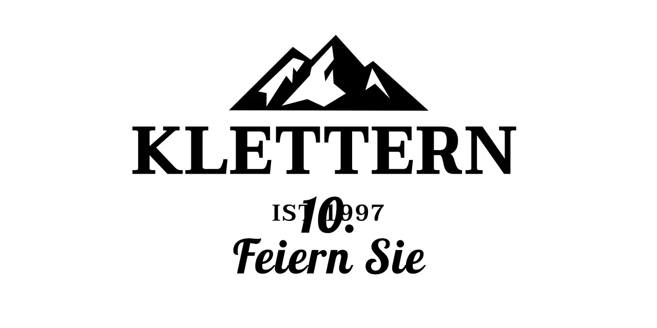 Ein einfaches Konzept für einen Bergsteigerverein mit Berg-Illustrationen und Serifen-Schriften