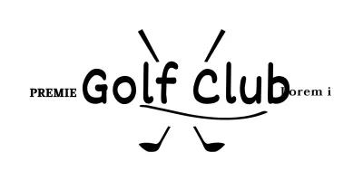 Luxe concept golfclub met golfclubillustratie en handschrift