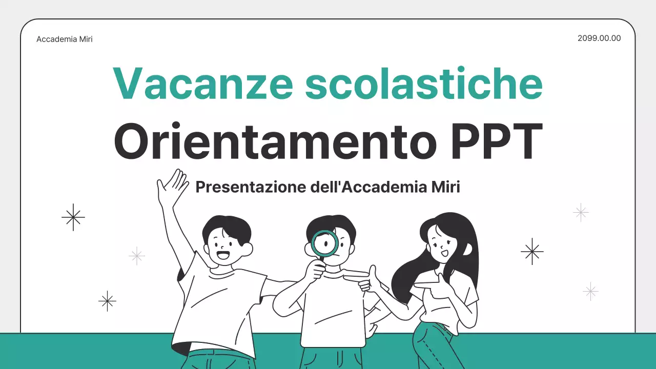 Guida al corso intensivo per le vacanze scolastiche di colore grigio e menta