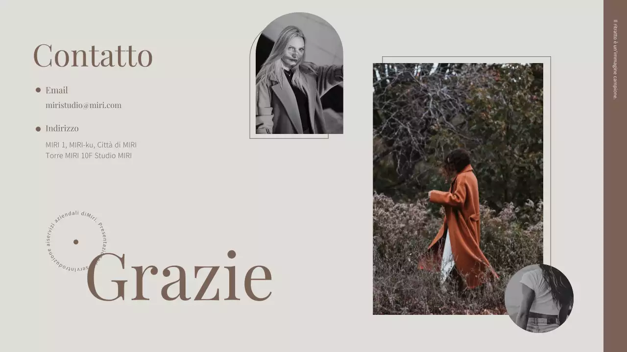 Moderno prospetto dei servizi aziendali in beige e marrone