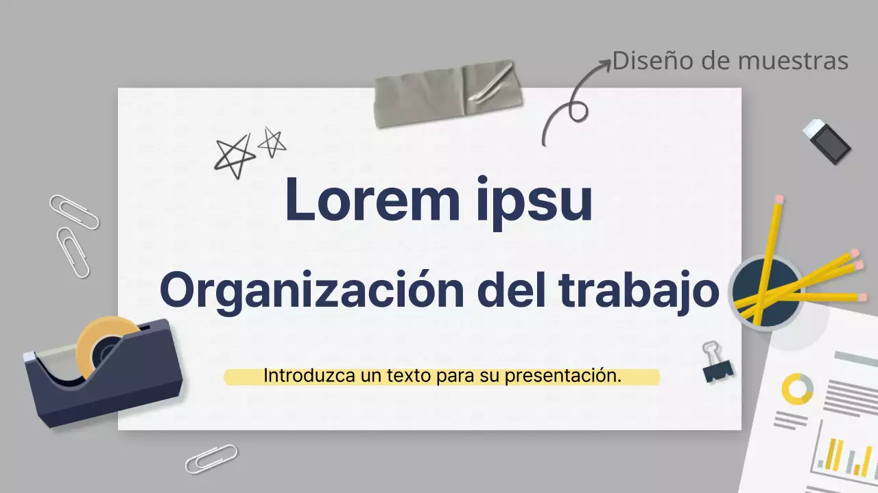 Presentación de una organización empresarial en gris y azul marino