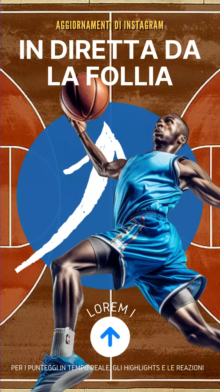 Pubblicità di tendenza per la March Madness in blu e marrone